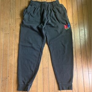 Mens Adidas Originals 3D Trefoil Embroidered Jogger Active Pants Black Sz Medium
